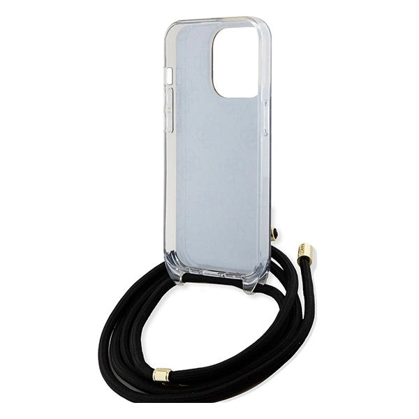 Guess Crossbody Cord 4G Print case til iPhone 15 Pro - sort