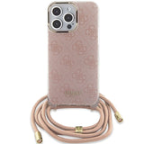 Guess Crossbody Cord 4G Print case til iPhone 15 Pro - pink
