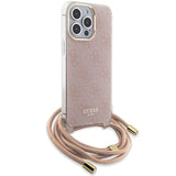Guess Crossbody Cord 4G Print case til iPhone 15 Pro - pink