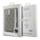 Guess Crossbody Cord 4G Print case til iPhone 15 / 14 / 13 - brun