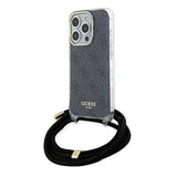 Guess Crossbody Cord 4G Print case til iPhone 15 Pro Max - sort