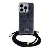 Guess Crossbody Cord 4G Print case til iPhone 15 Pro Max - sort