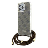 Guess Crossbody Cord 4G Print case til iPhone 15 Pro Max - brun