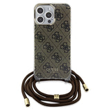 Guess Crossbody Cord 4G Print case til iPhone 15 Pro Max - brun