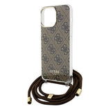 Guess Crossbody Cord 4G Print case til iPhone 15 Pro Max - brun