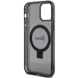 Guess Ring Stand Script Glitter MagSafe-hylster til iPhone 12/12 Pro - sort
