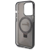 Guess Ring Stand Script Glitter MagSafe-hylster til iPhone 13 Pro Max - sort