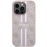 Guess 4G Printed Stripes MagSafe-hylster til iPhone 15 Pro - pink