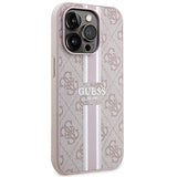 Guess 4G Printed Stripes MagSafe-hylster til iPhone 15 Pro - pink