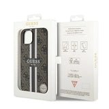 Guess 4G Printed Stripes MagSafe case til iPhone 15/14/13 - brun