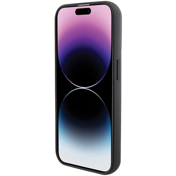Karl Lagerfeld Gripstand Saffiano Choupette Pins case for iPhone 14 Pro - black