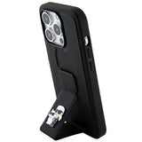 Karl Lagerfeld Gripstand Saffiano Karl&Choupette Pins case for iPhone 14 Pro - black