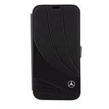 Læder fra Mercedes med bølgemønster - sort