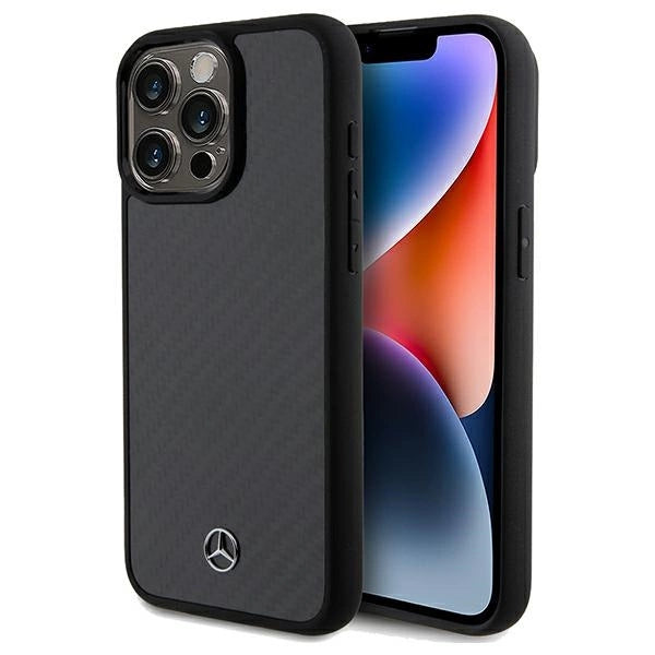 Mercedes Carbon Fiber Dynamic case til iPhone 15 Pro Max - sort