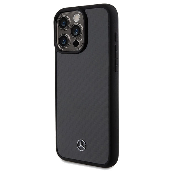 Mercedes Carbon Fiber Dynamic case til iPhone 15 Pro Max - sort