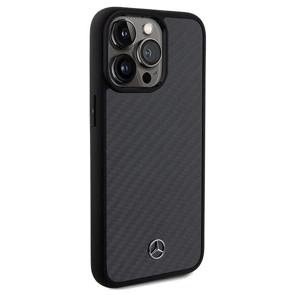 Mercedes Carbon Fiber Dynamic case til iPhone 15 Pro Max - sort