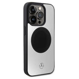 Mercedes læder og Alu MagSafe-foder for iPhone 15 Pro - sølv