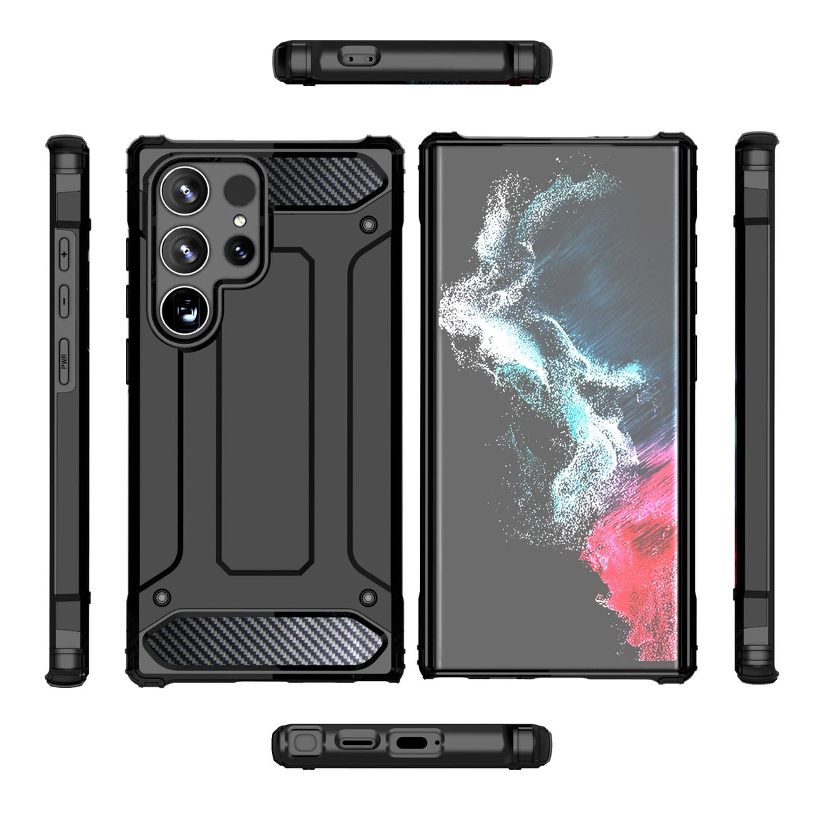 Hybrid Armor case til Samsung Galaxy S24 Ultra - sort
