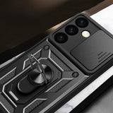 Hybrid Armor Camshield pansret kuffert til Samsung Galaxy S24 med kameraomslag - sort