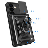 Hybrid Armor Camshield pansret kuffert til Samsung Galaxy S24 med kameraomslag - sort