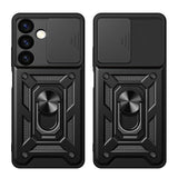 Hybrid Armor Camshield pansret kuffert til Samsung Galaxy S24 med kameraomslag - sort