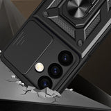 Hybrid Armor Camshield pansret kuffert til Samsung Galaxy S24+ med kameraomslag - sort
