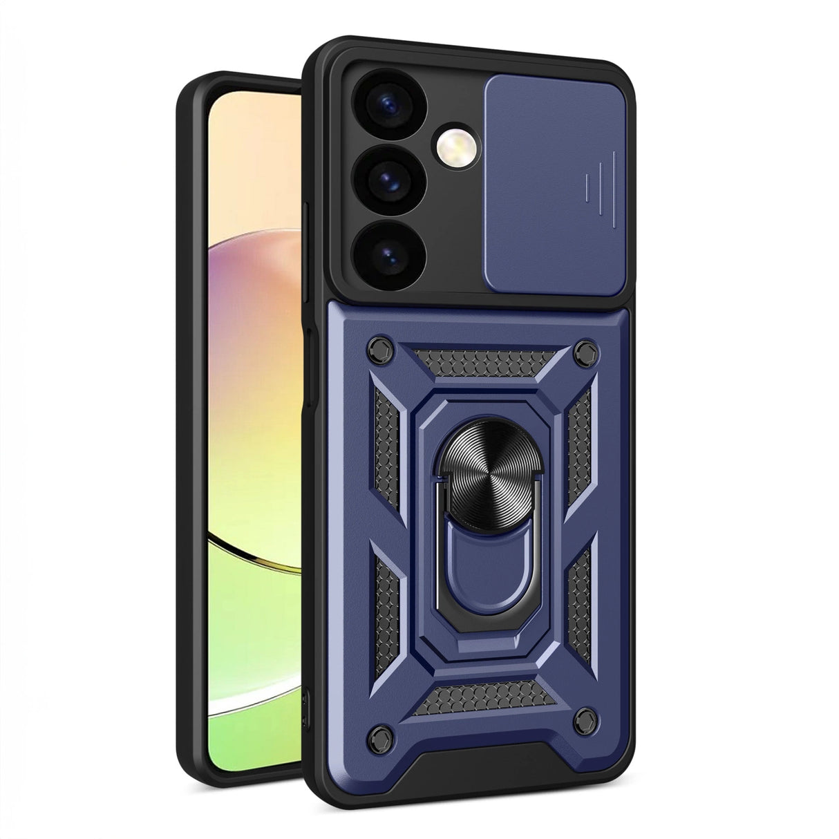 Hybrid Armor Camshield pansret kuffert til Samsung Galaxy A35 med kameraomslag - blå