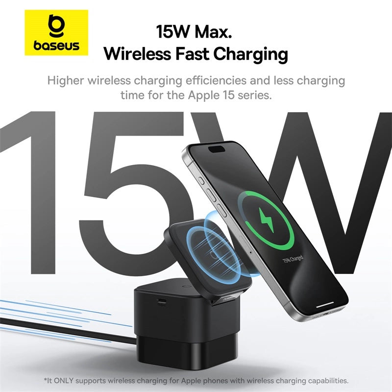 Baseus BS-W531 MagSafe / Qi USB-C 20W trådløs oplader - sort