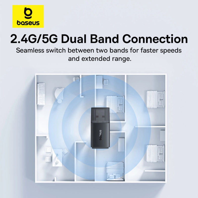 Baseus BS-OH170 650Mb/s 5GHz USB-netværkskort - sort
