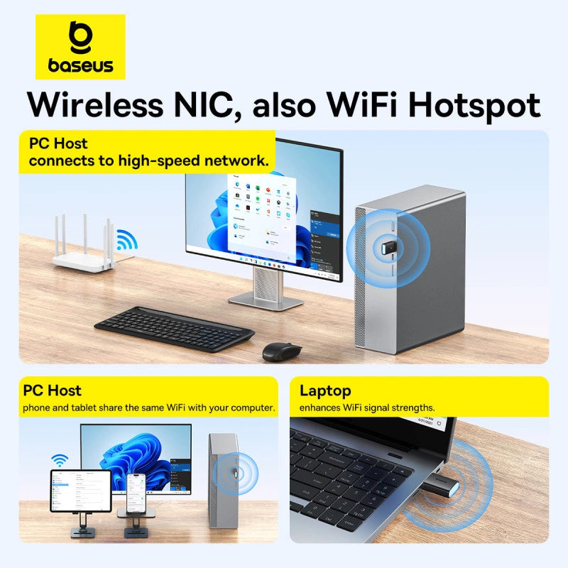 Baseus BS-OH170 650Mb/s 5GHz USB-netværkskort - sort