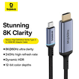 Baseus BS-OH064 8K 60Hz USB-C - HDMI-kabel 1,5 m - sort