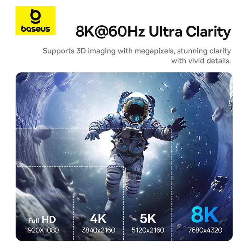 Baseus BS-OH064 8K 60Hz USB-C - HDMI-kabel 1,5 m - sort