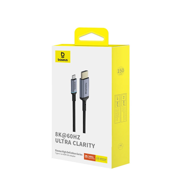 Baseus BS-OH064 8K 60Hz USB-C - HDMI-kabel 1,5 m - sort