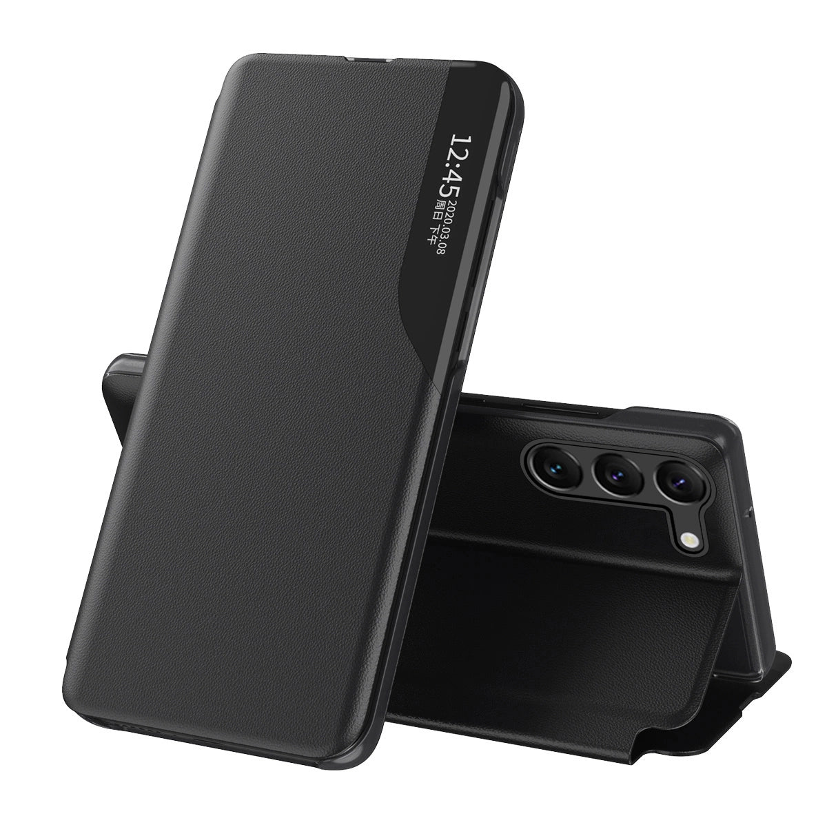 Eco læder View Case til Samsung S24+ med flap - sort