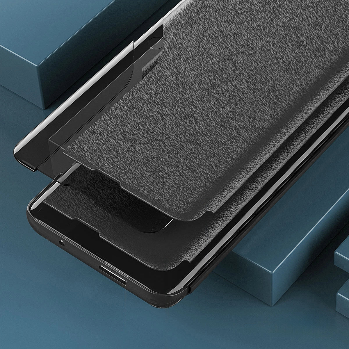 Eco læder View Case til Samsung S24+ med flap - sort