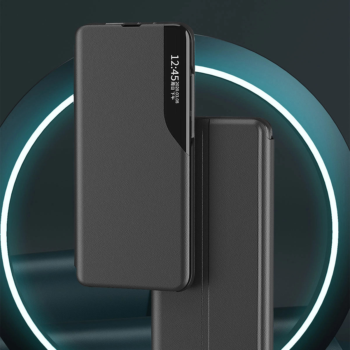 Eco læder View Case til Samsung S24+ med flap - sort