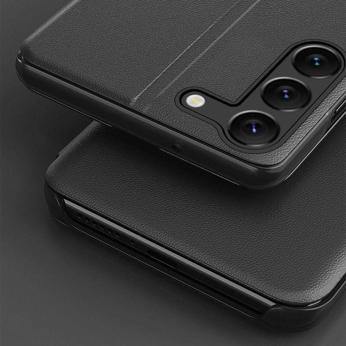 Eco læder View Case til Samsung S24+ med flap - sort