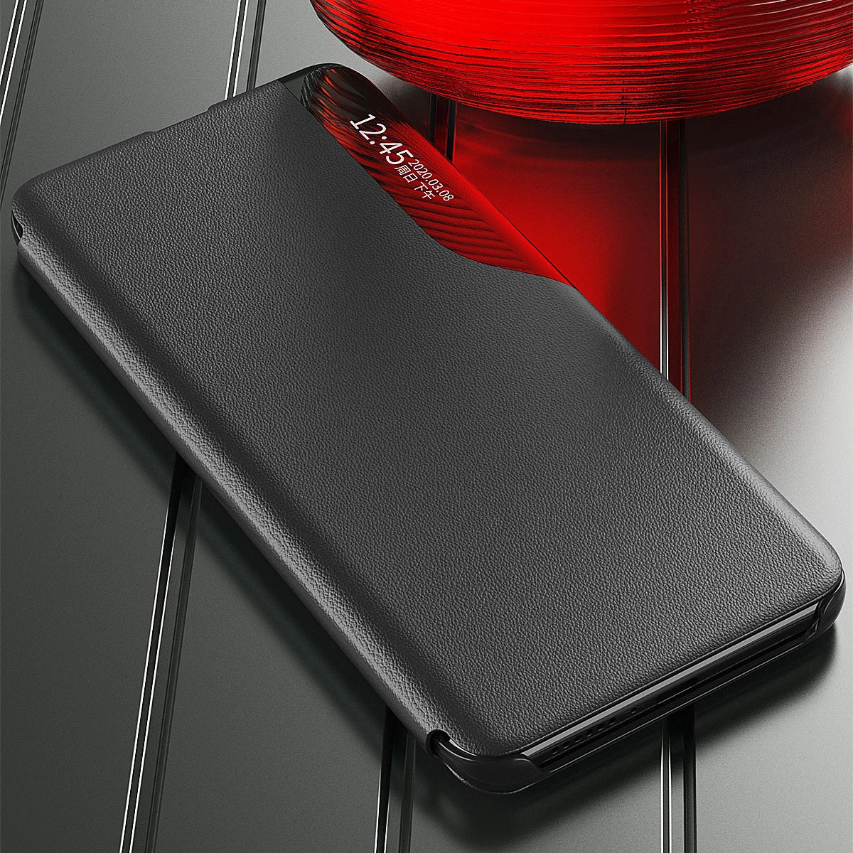 Eco læder View Case til Samsung S24+ med flap - sort
