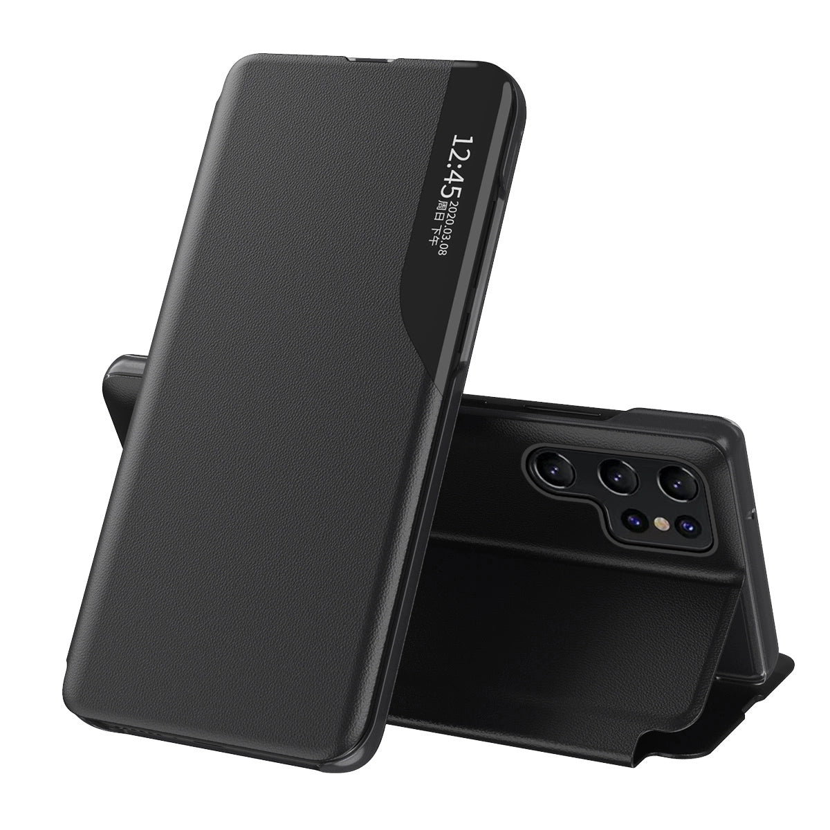 Eco læder View Case til Samsung S24 Ultra med flap - sort