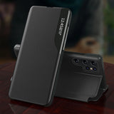 Eco læder View Case til Samsung S24 Ultra med flap - sort