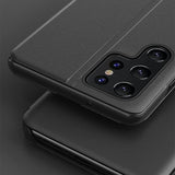 Eco læder View Case til Samsung S24 Ultra med flap - sort