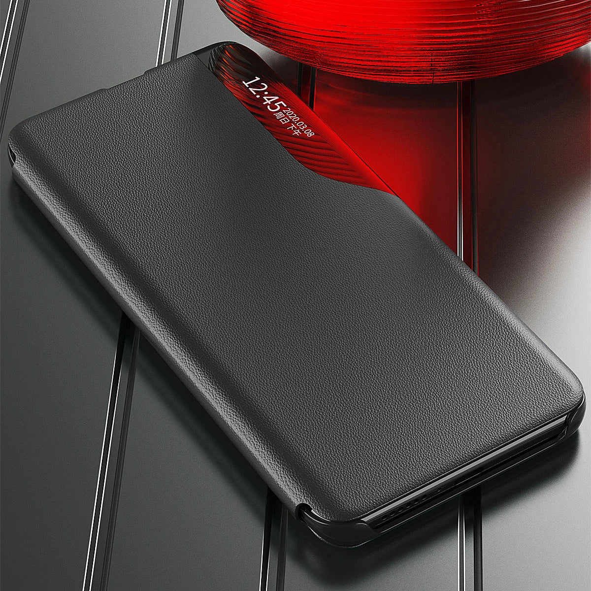 Eco læder View Case til Samsung S24 Ultra med flap - sort