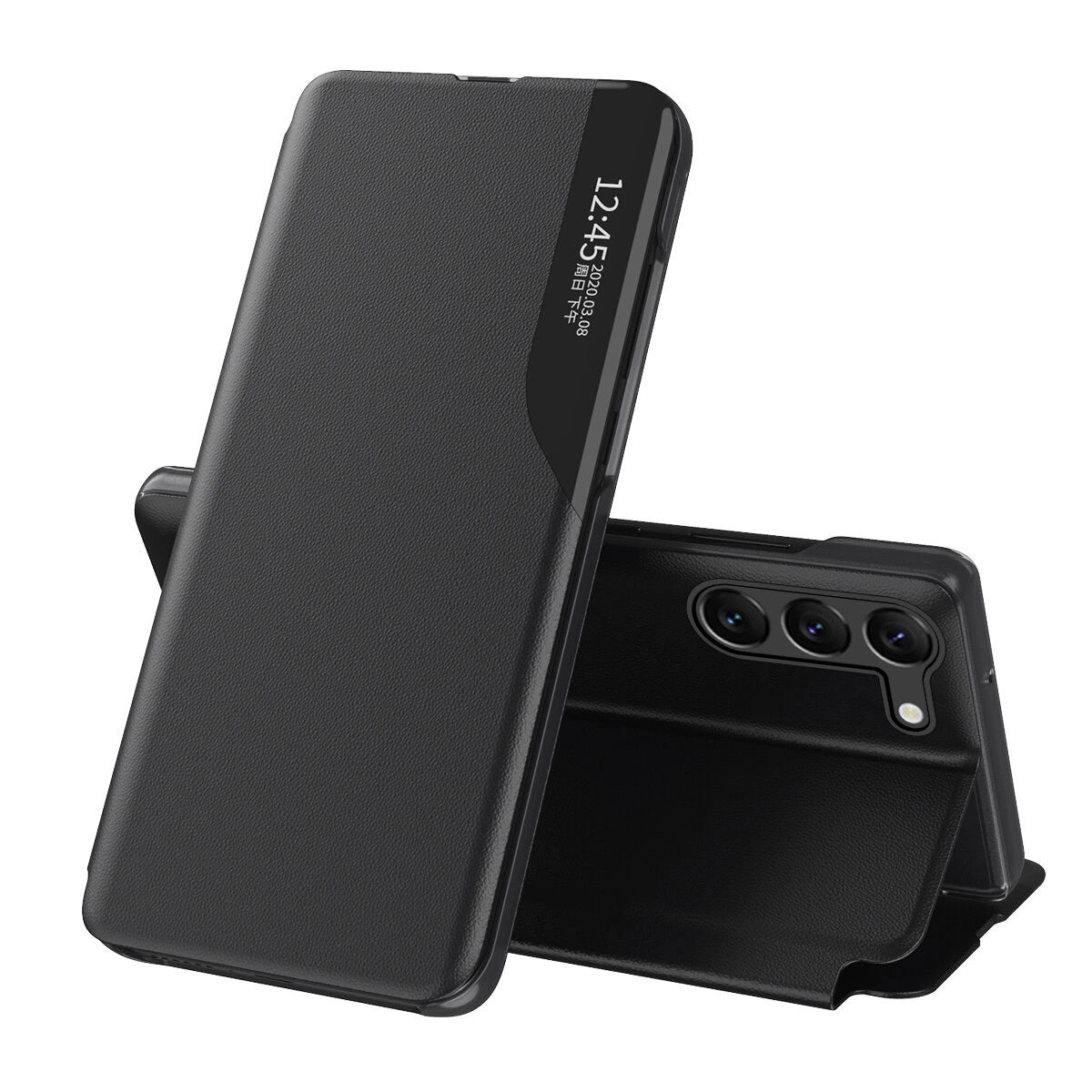 Eco læder View Case til Xiaomi POCO C65 / Redmi 13C med flap - sort
