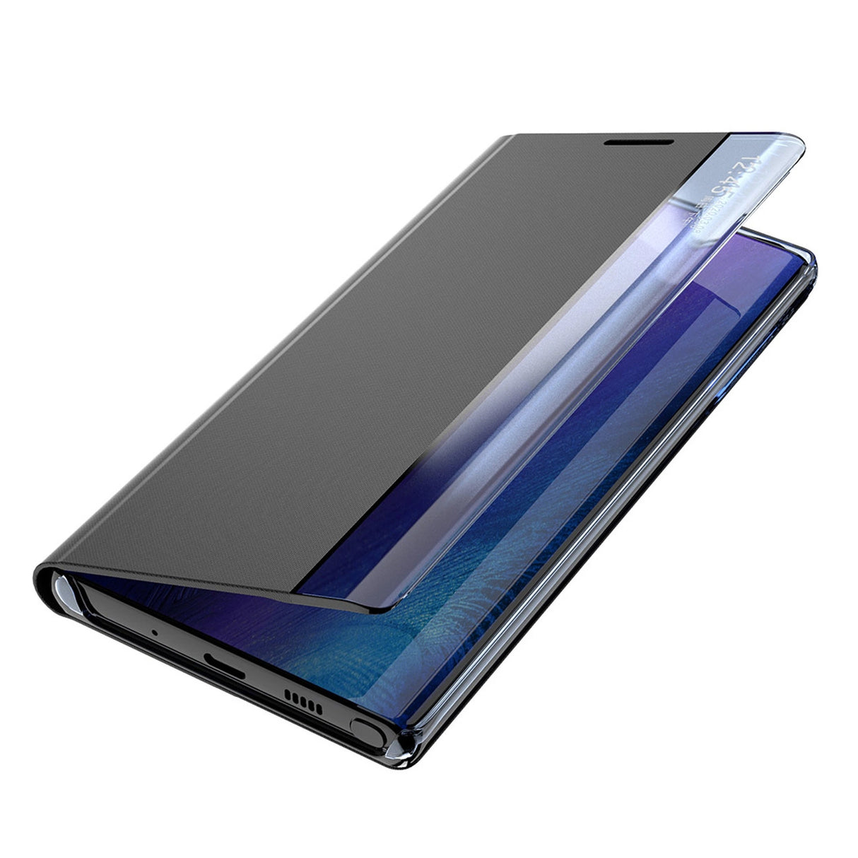 Ny Sleep View Case til Samsung S24 Ultra med flap - sort
