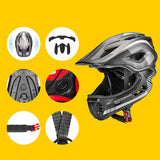 Rockbros TT-32SBTG-S children's bicycle helmet with removable chinbar, size S - gray