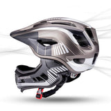 Rockbros TT-32SBTG-S children's bicycle helmet with removable chinbar, size S - gray