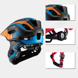 Rockbros TT-32SOBL-S Children's Bike Helmet with Detachable Chin Size S - Black and Orange