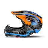 Rockbros TT-32SOBL-S Children's Bike Helmet with Detachable Chin Size S - Black and Orange