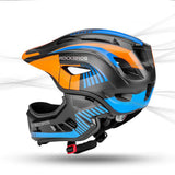 Rockbros TT-32SOBL-S Children's Bike Helmet with Detachable Chin Size S - Black and Orange