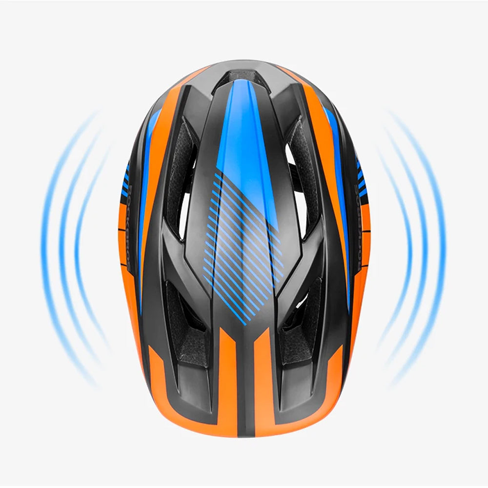 Rockbros TT-32SOBL-S Children's Bike Helmet with Detachable Chin Size S - Black and Orange